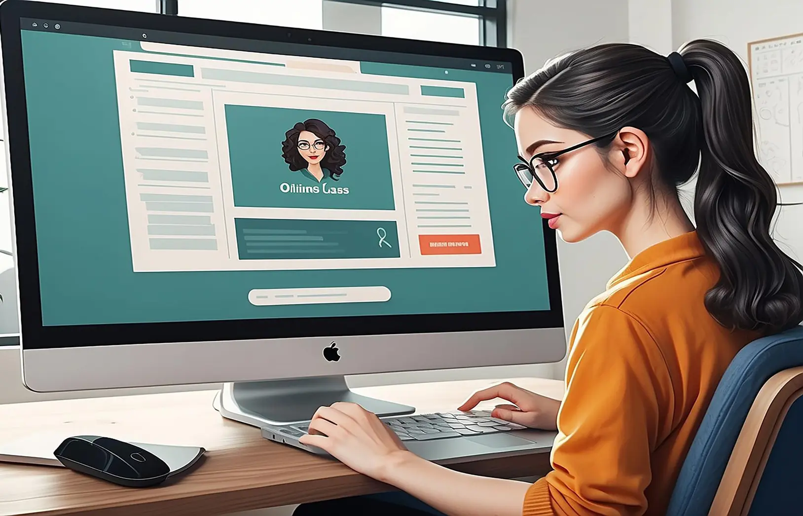 hand drawn illustration online education student taking online class 1029473 590527 2